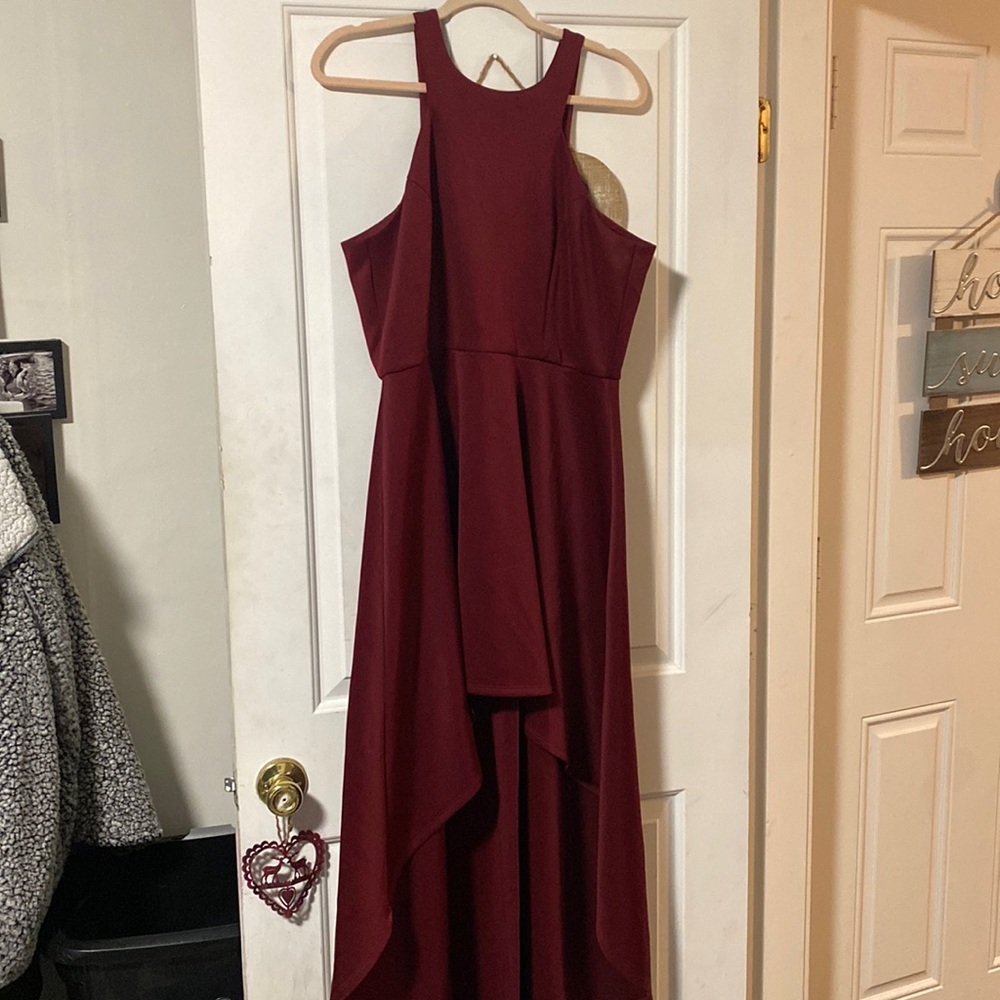 Burgundy high-low dress - worn once!